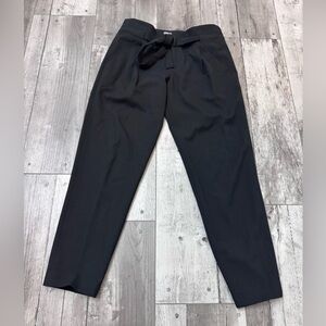 VINCE Women’s Wool Blend Tapered Cigarette Leg Crop Pants Size 2 Black Tie